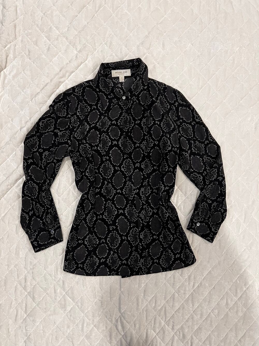 Silk Snake Animal Print Shirt